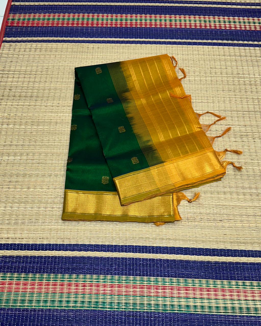 Handloom silk cotton saree with buttas - MS192