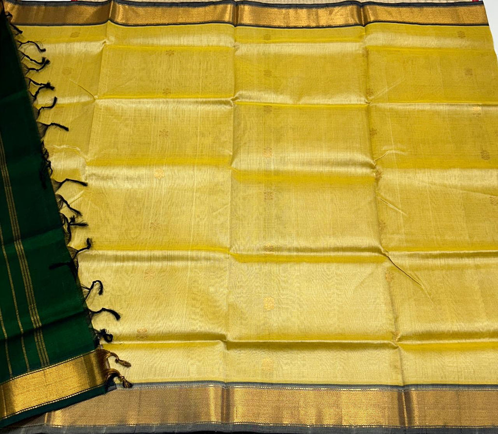 Handloom silk cotton saree with buttas - MS137