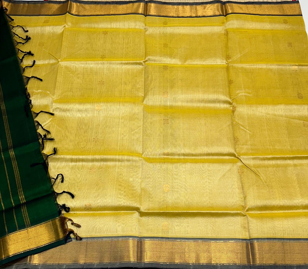 Handloom silk cotton saree with buttas - MS137