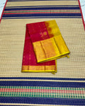 Handloom silk cotton saree with small jari checks - MS243