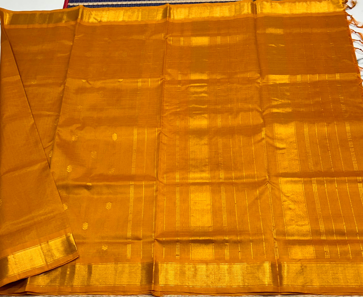 Handloom silk cotton saree with buttas - MS359
