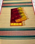 Handloom silk cotton saree with buttas - MS342
