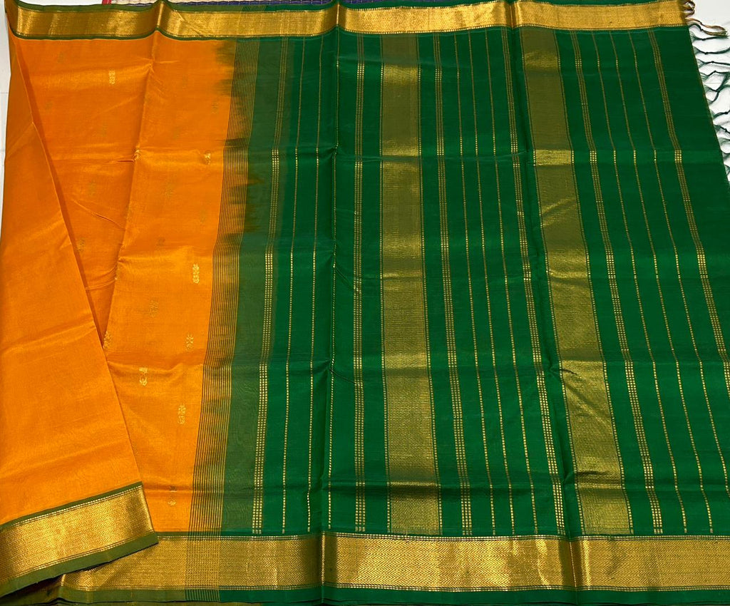 Handloom silk cotton saree with buttas - MS133
