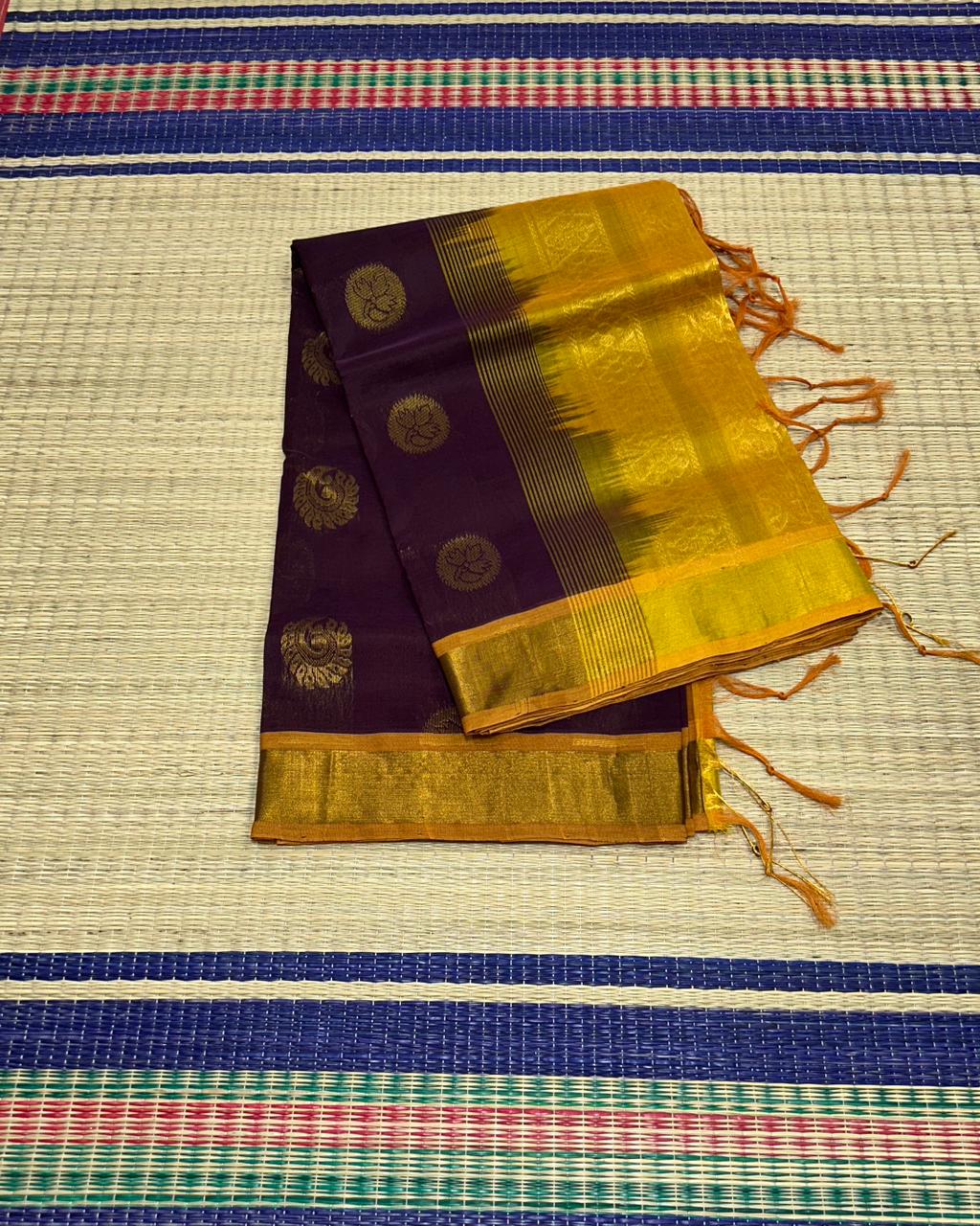 Handloom silk cotton saree with buttas - MS179