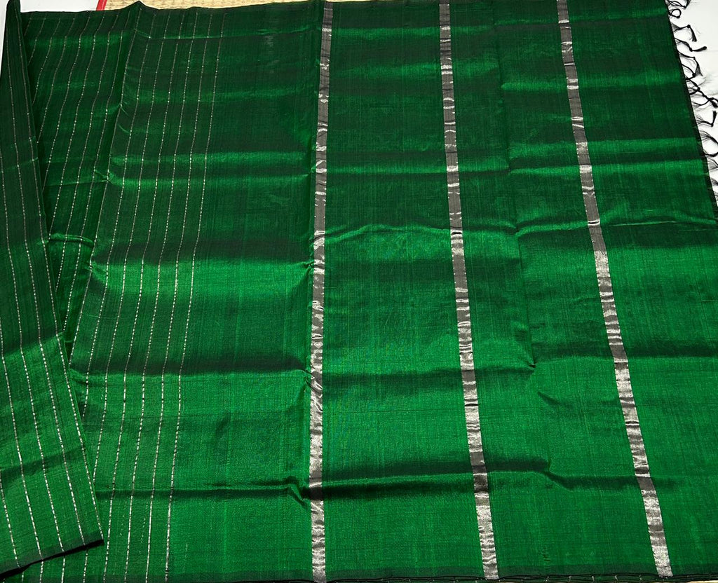 Handloom border less silk cotton saree - MS036