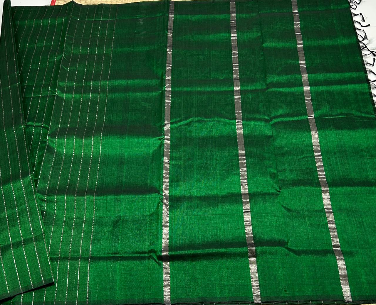 Handloom border less silk cotton saree - MS036