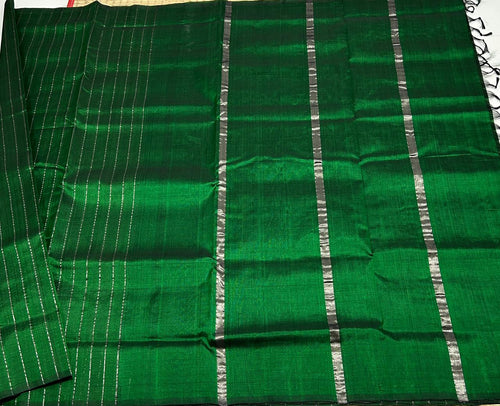 Handloom border less silk cotton saree - MS036