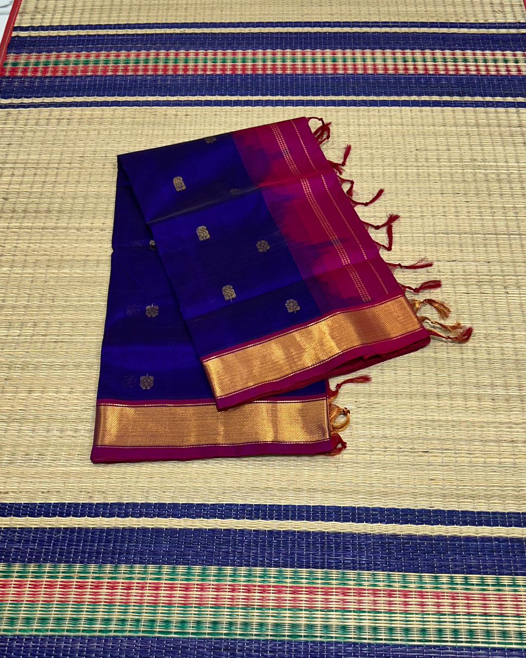 Handloom silk cotton saree with buttas - MS116