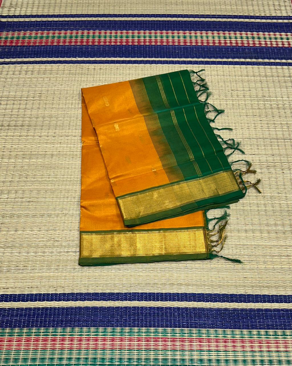 Handloom silk cotton saree with buttas - MS133
