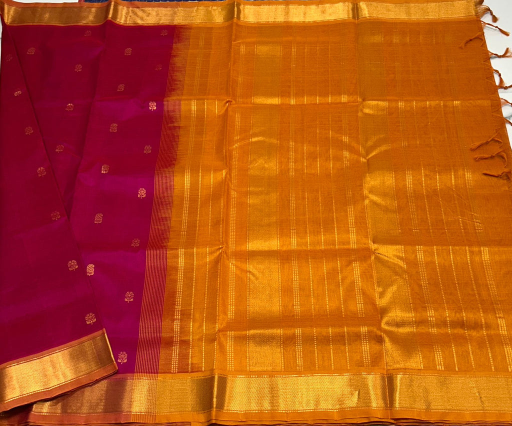 Handloom silk cotton saree with buttas - MS109