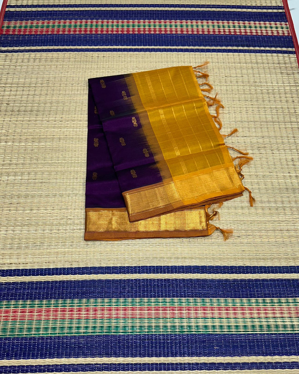 Handloom silk cotton saree with buttas - MS197