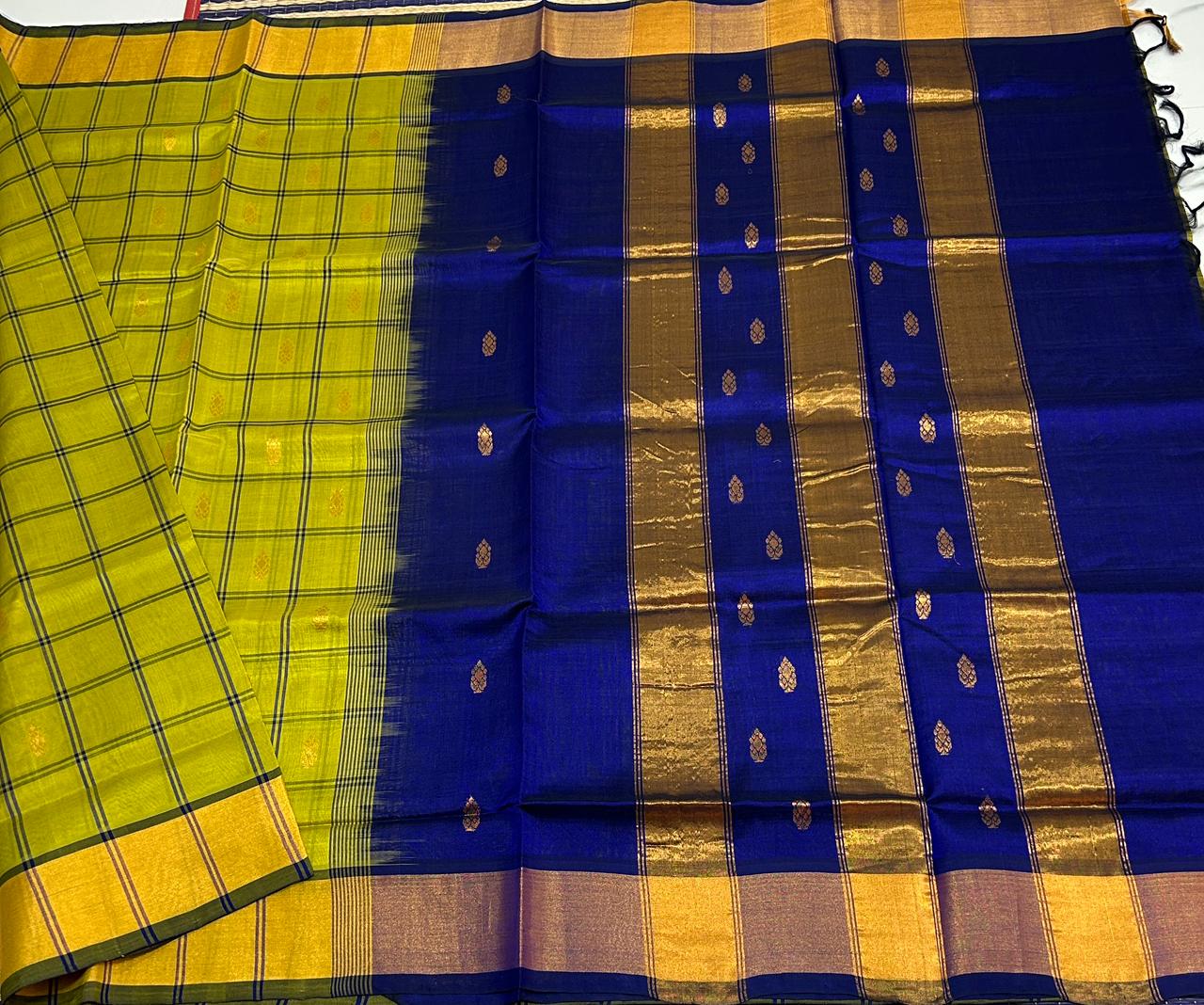 Handloom silk cotton saree with buttas - MS201