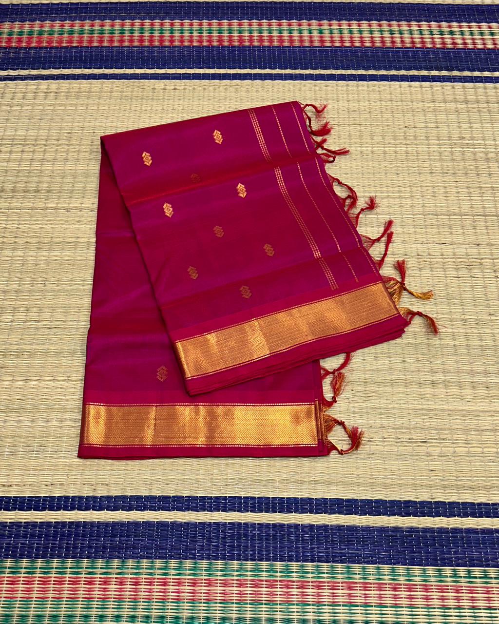 Handloom silk cotton saree with buttas - MS117