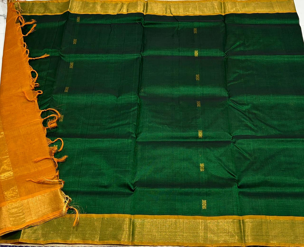 Handloom silk cotton saree with buttas - MS171