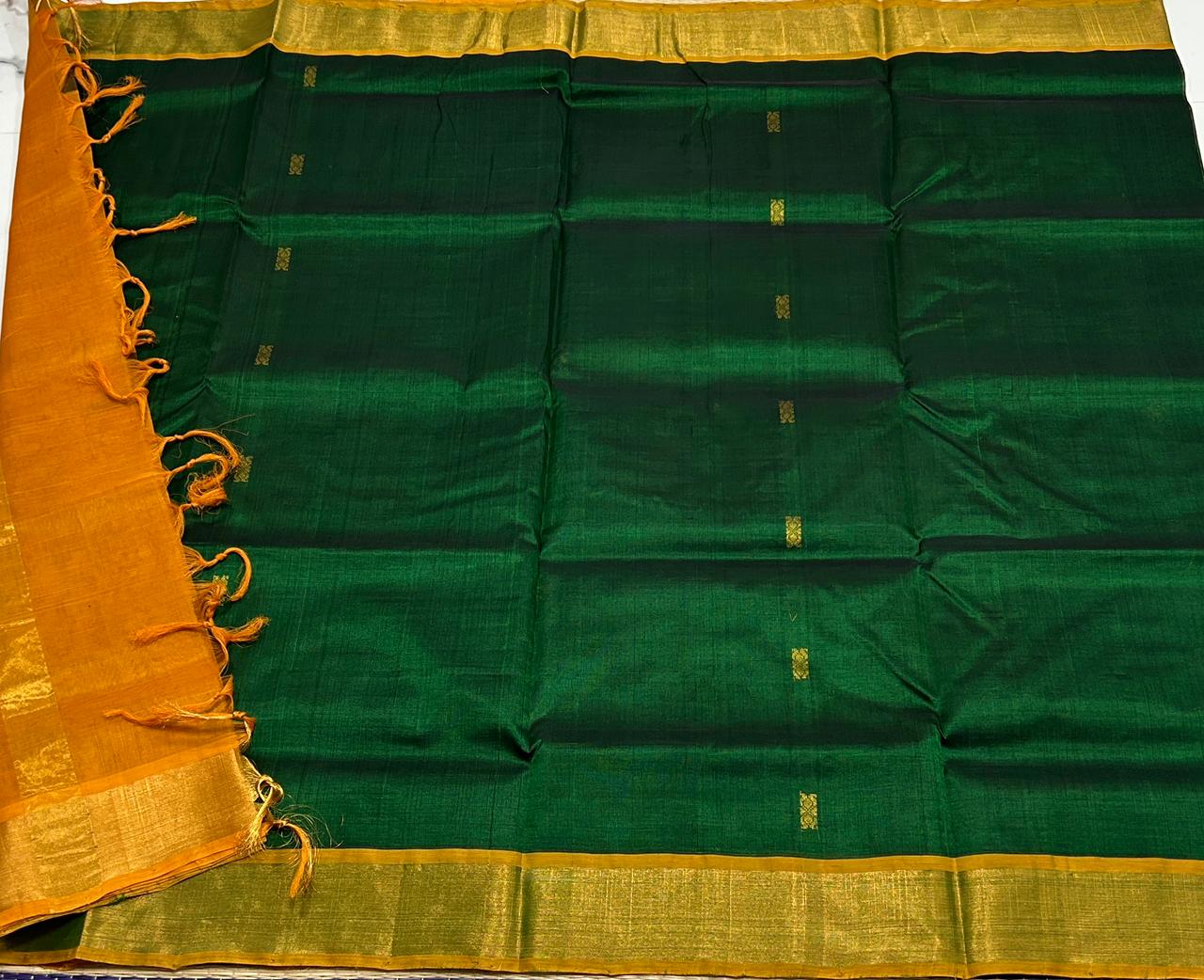 Handloom silk cotton saree with buttas - MS171