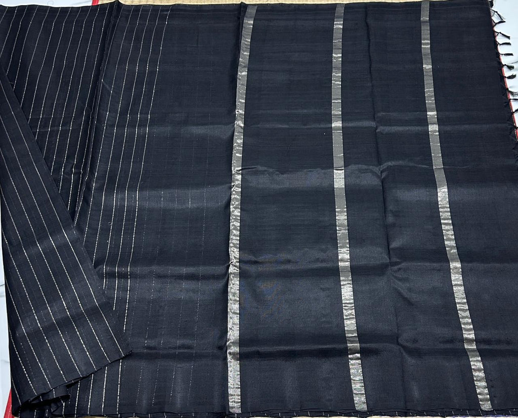 Handloom border less silk cotton saree - MS037