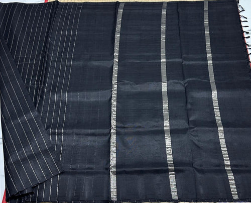 Handloom border less silk cotton saree - MS037
