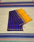 Handloom semi silk cotton saree with kattam - MS043