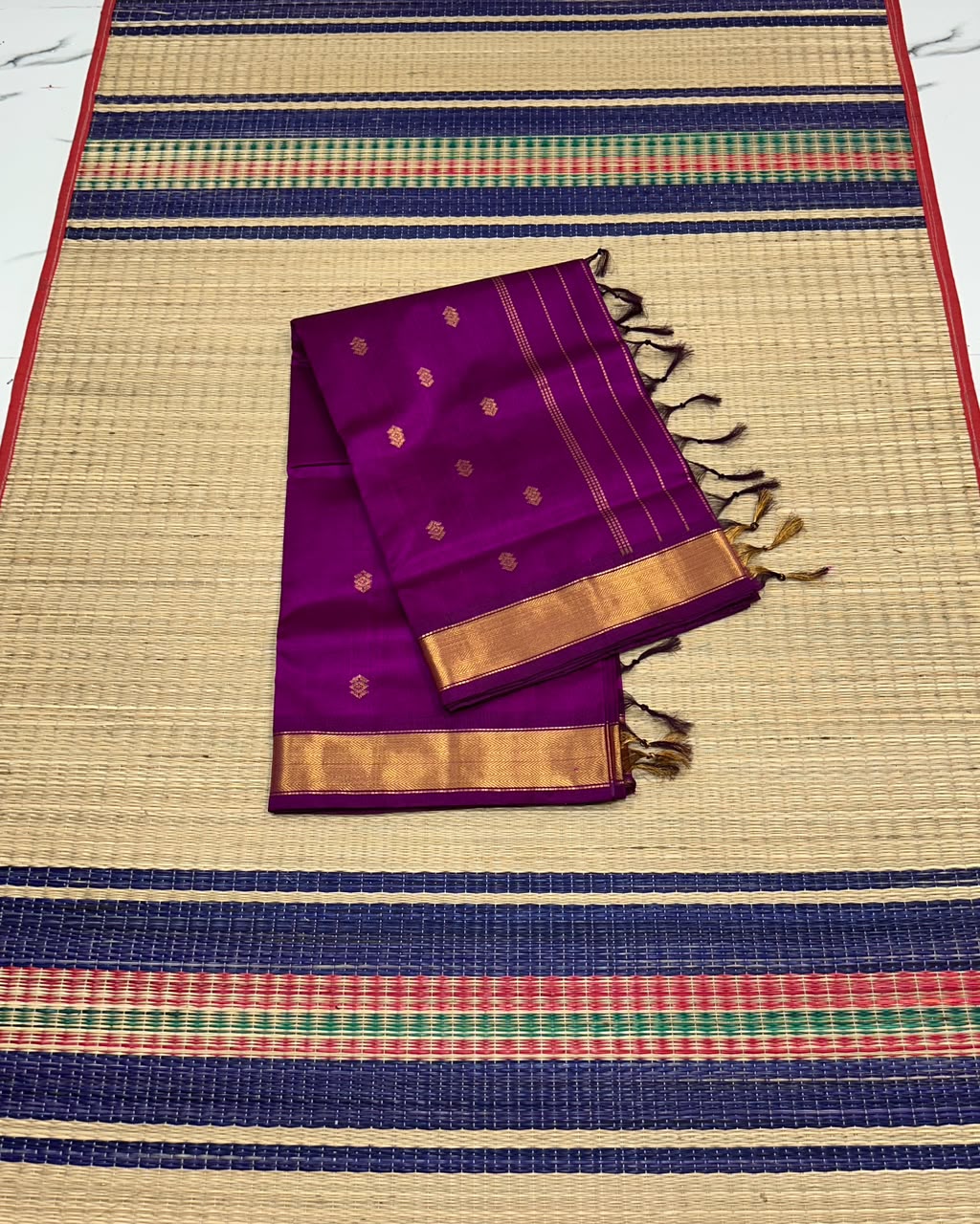 Handloom silk cotton saree with buttas - MS365