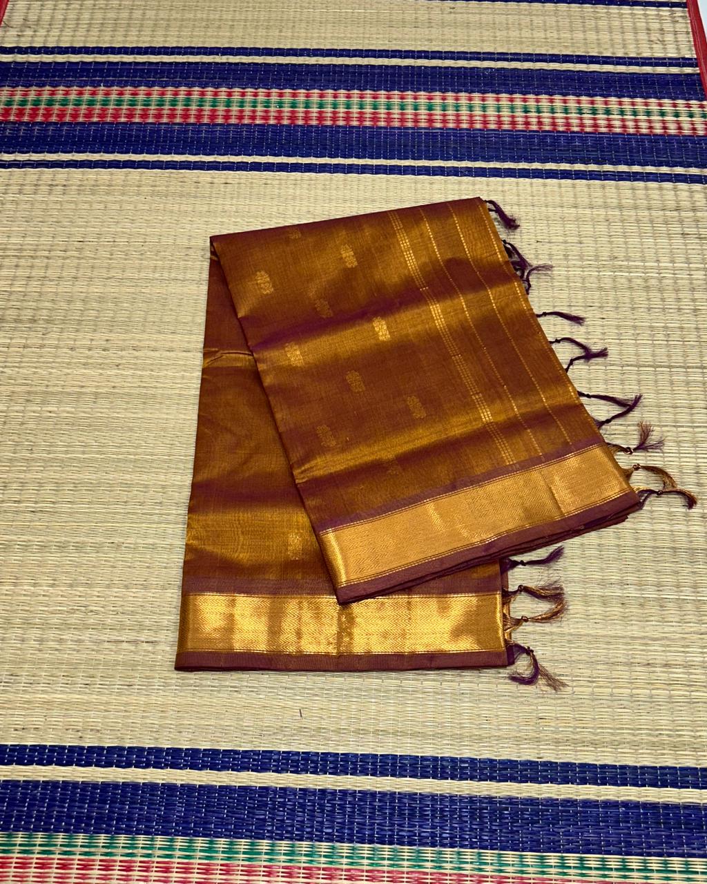Handloom silk cotton saree with buttas - MS080