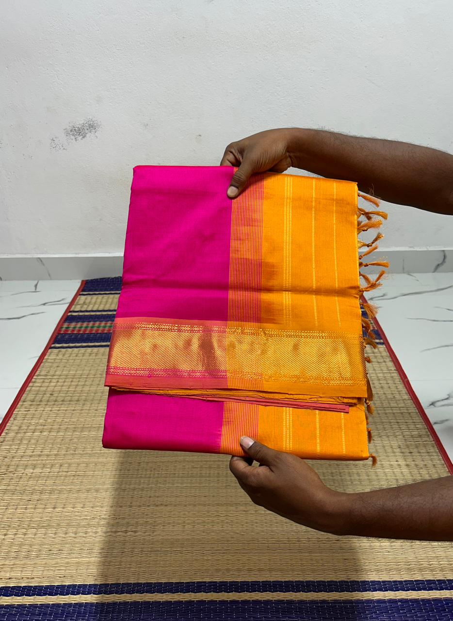 Handloom semi silk cotton saree - MS055