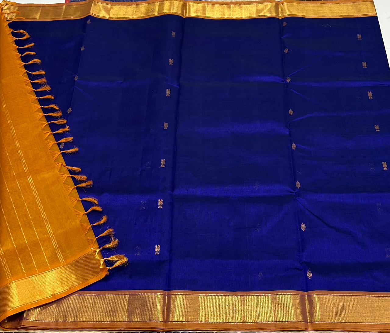 Handloom silk cotton saree with buttas - MS191