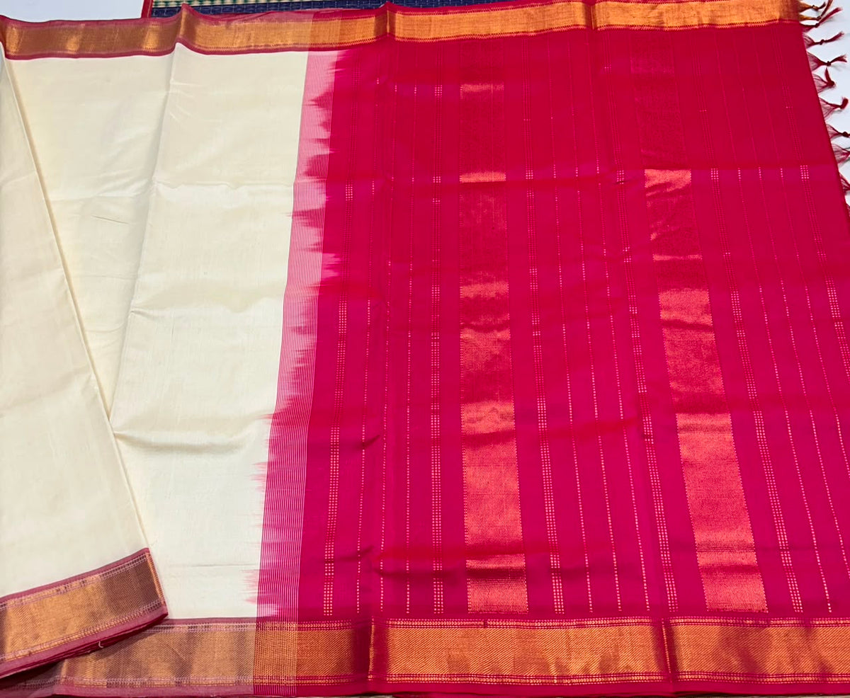 Handloom semi simple silk cotton saree - MS369