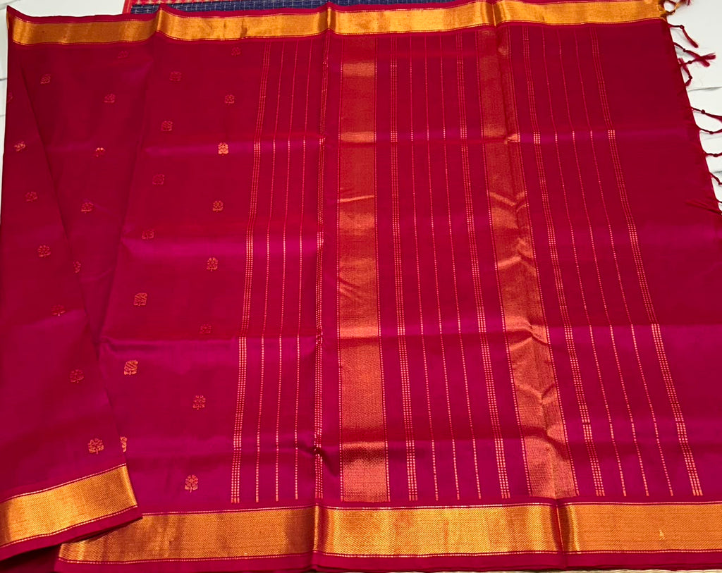 Handloom silk cotton saree with buttas - MS227