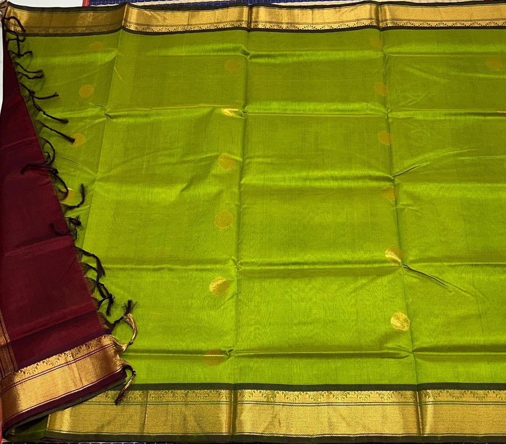 Handloom silk cotton saree with buttas - MS200