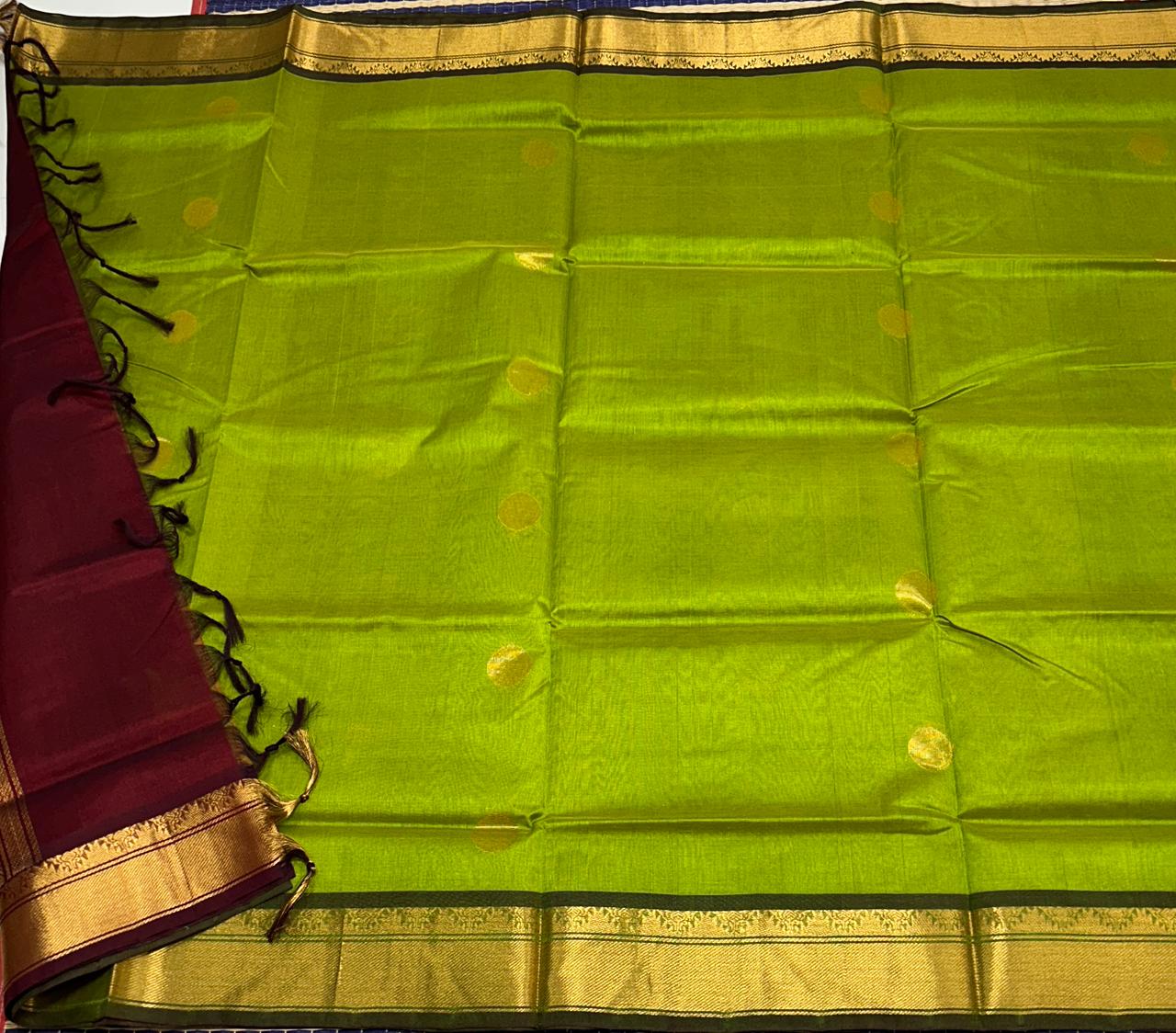 Handloom silk cotton saree with buttas - MS200
