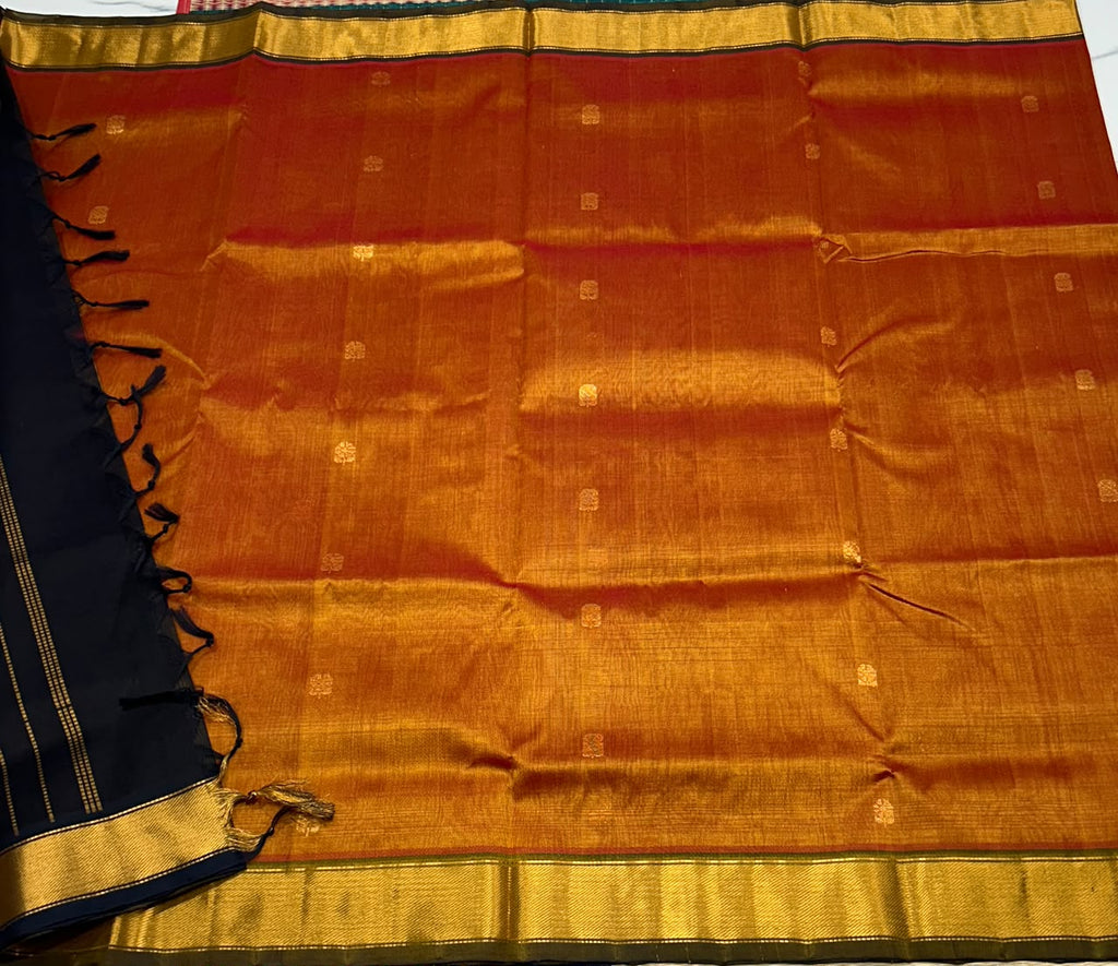 Handloom silk cotton saree with buttas - MS392