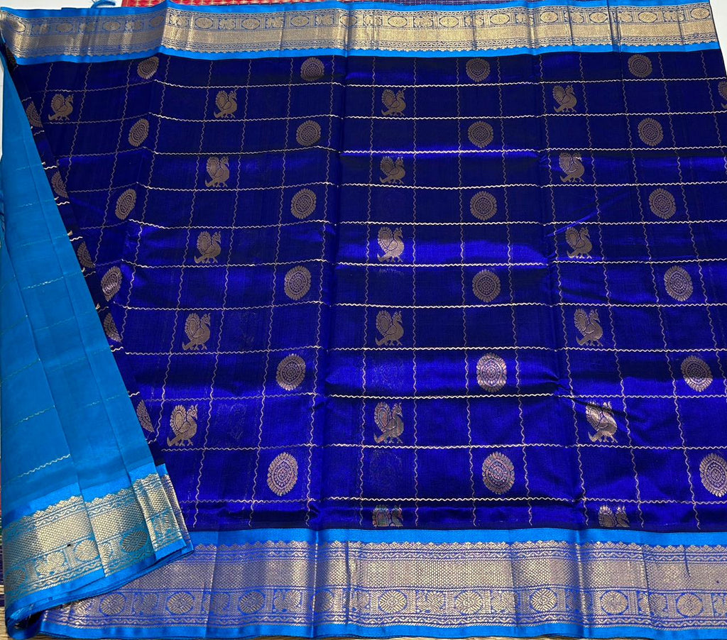 Handloom Mayil chakram silk cotton saree - MS018