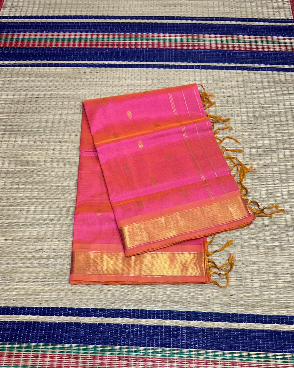 Handloom silk cotton saree with buttas - MS082
