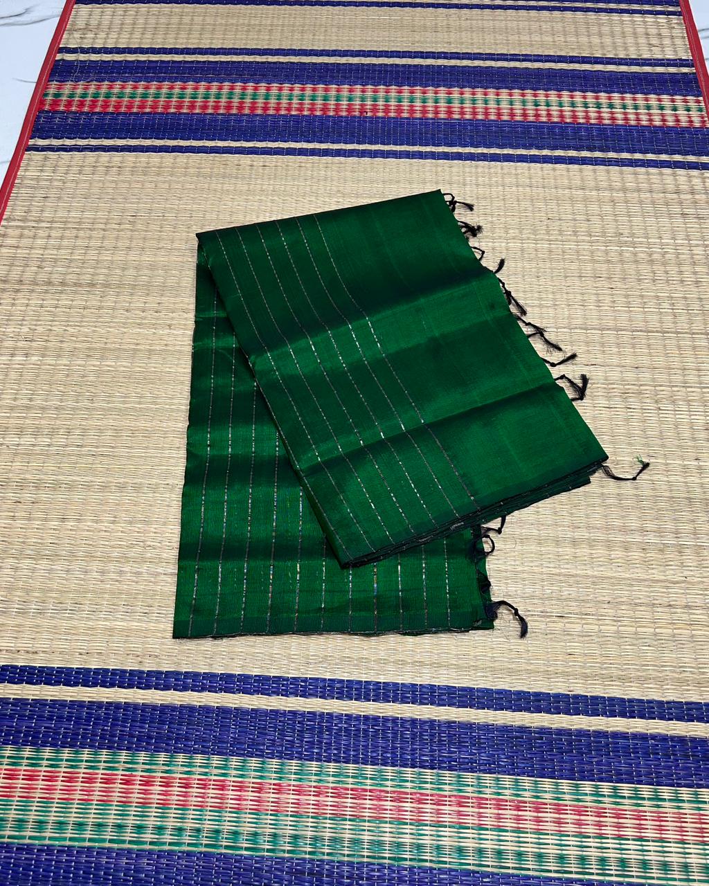 Handloom border less silk cotton saree - MS036
