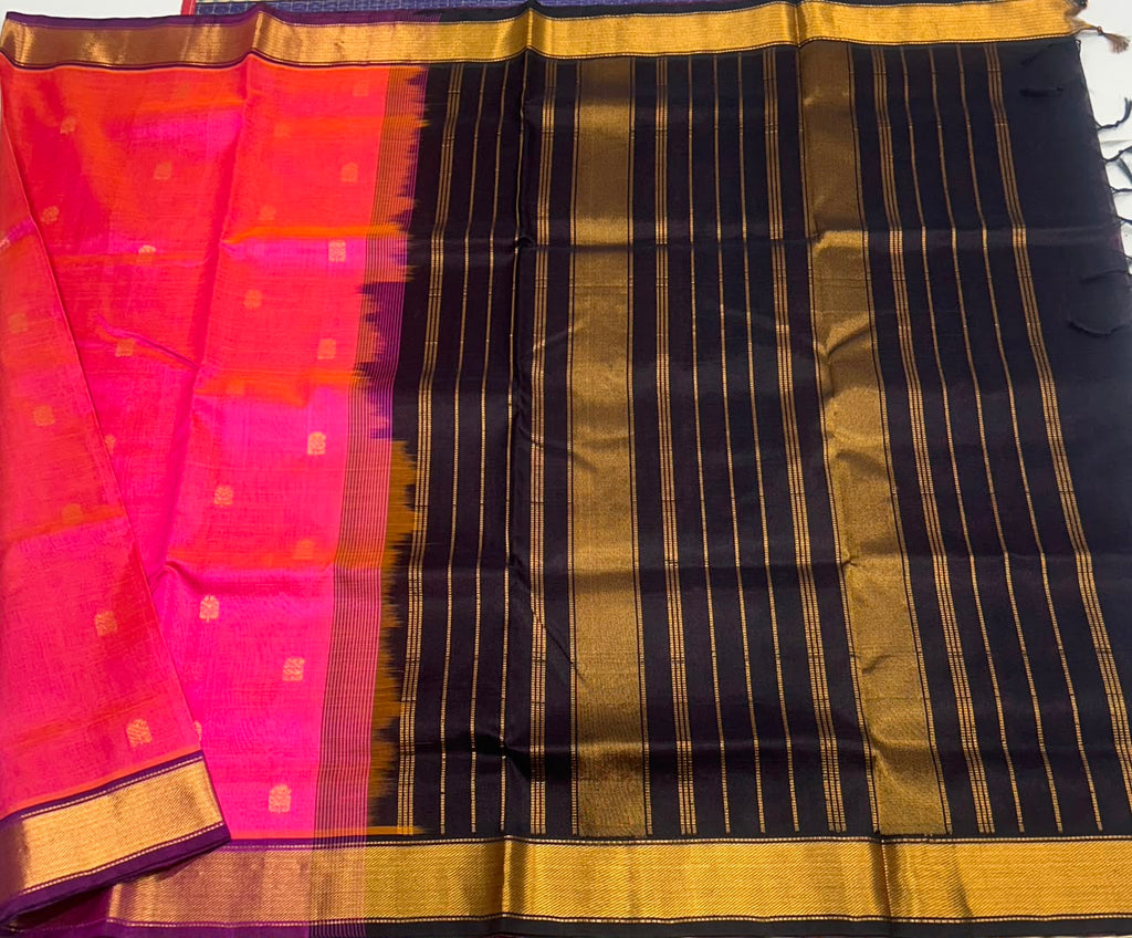 Handloom silk cotton saree with buttas - MS351