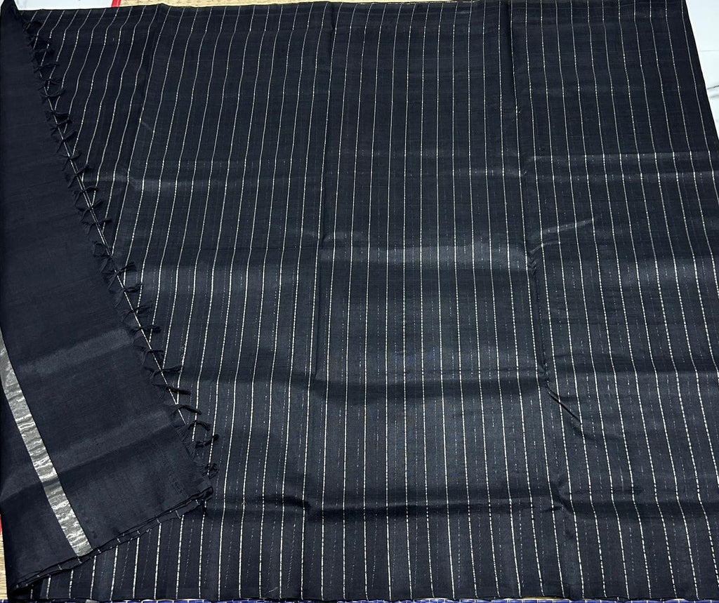 Handloom border less silk cotton saree - MS037
