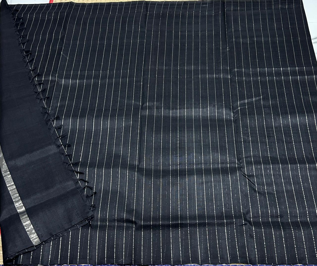 Handloom border less silk cotton saree - MS037