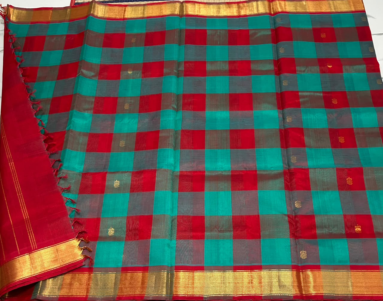 Handloom Paalum pazhamum silk cotton saree with buttas  - MS235