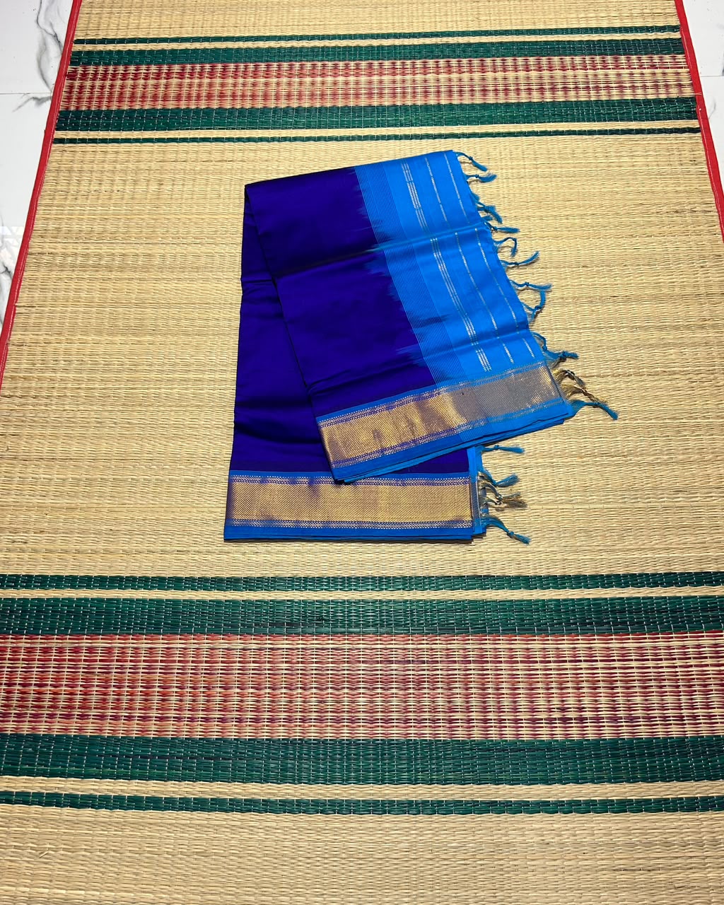 Handloom semi silk cotton saree - MSD007 (weaving mistek saree)