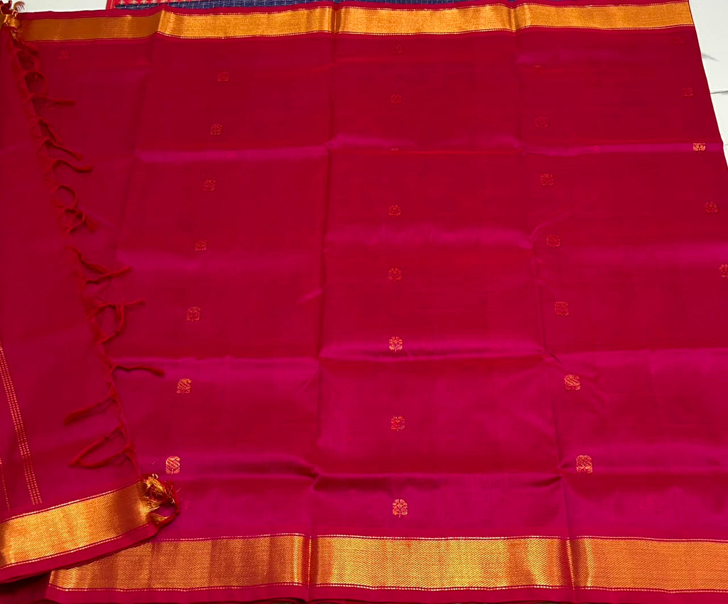 Handloom silk cotton saree with buttas - MS227
