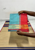 Handloom semi silk cotton saree pochampalli border - MS053