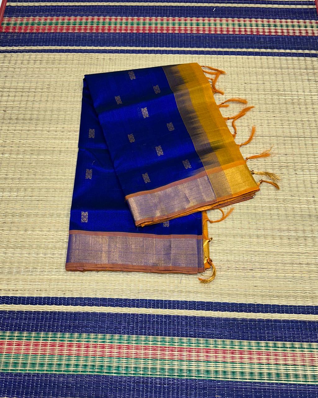 Handloom silk cotton saree with buttas - MS172
