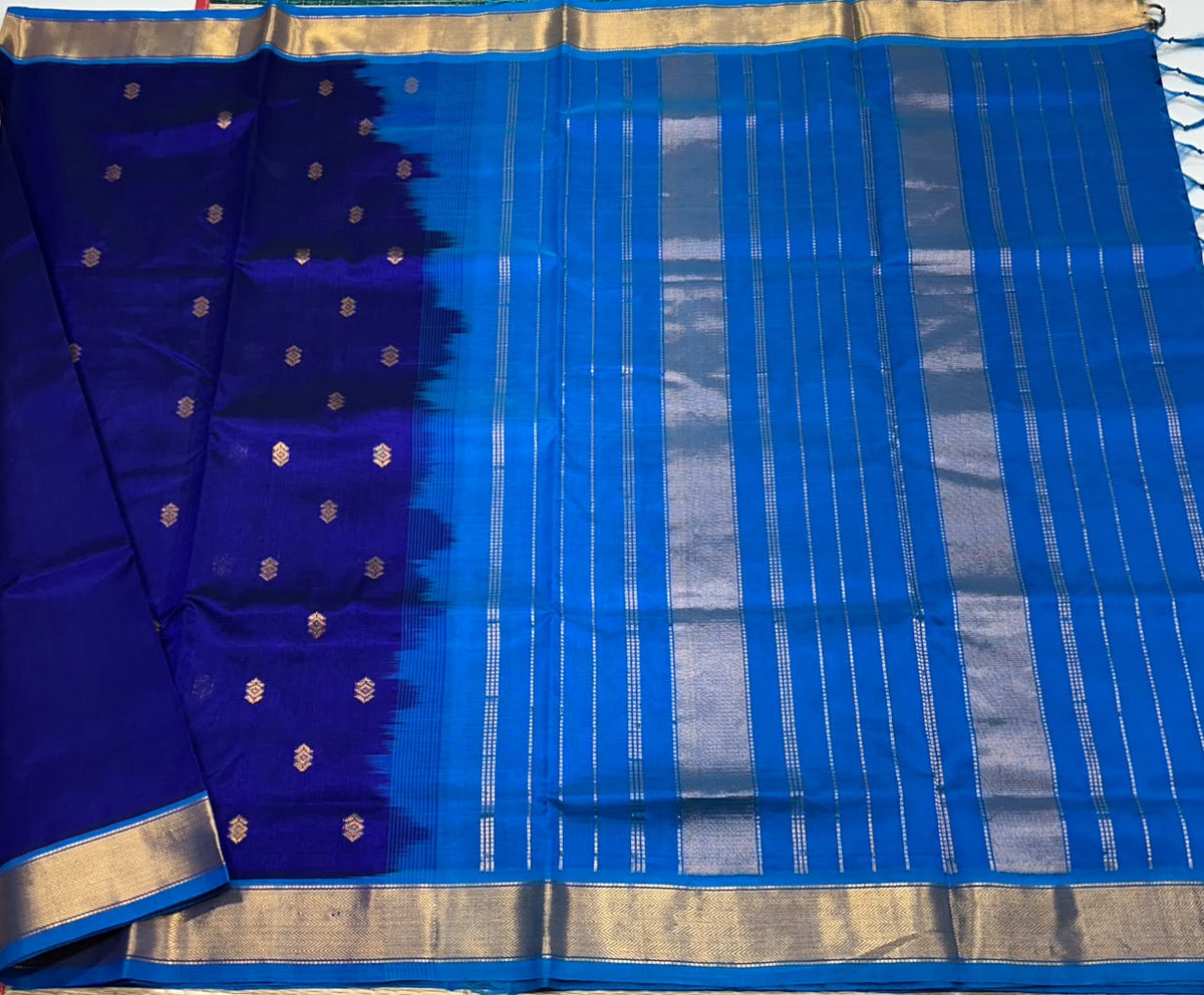 Handloom silk cotton saree with buttas - MS391
