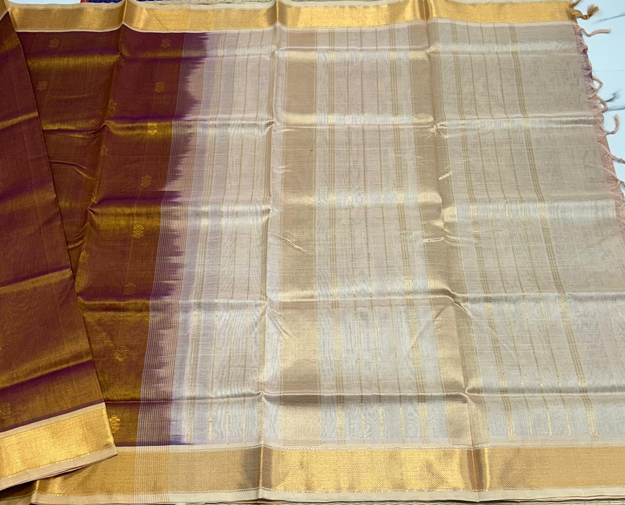 Handloom silk cotton saree with buttas - MS128