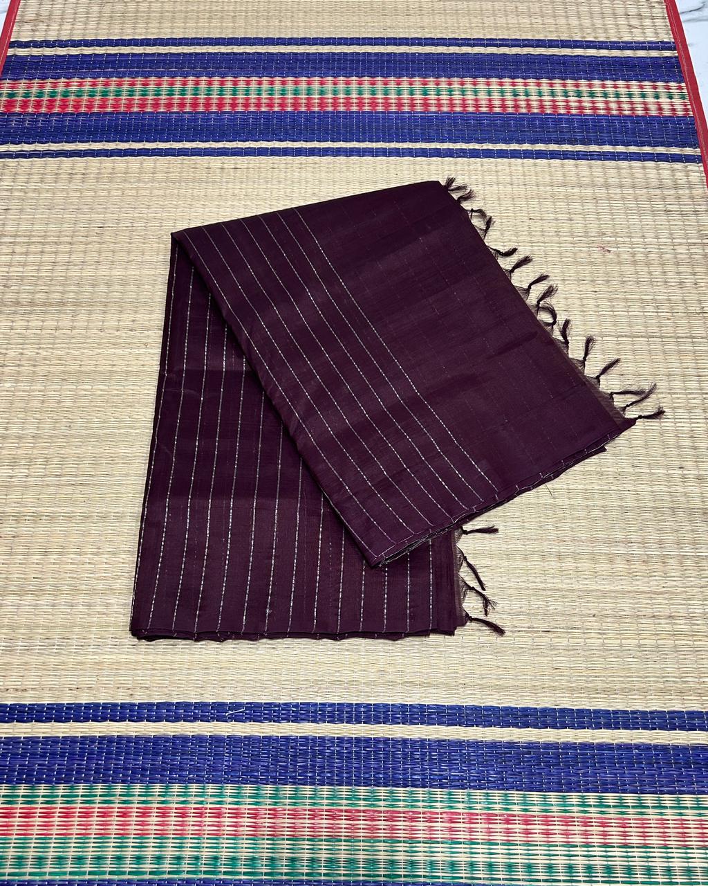 Handloom border less silk cotton saree - MS038