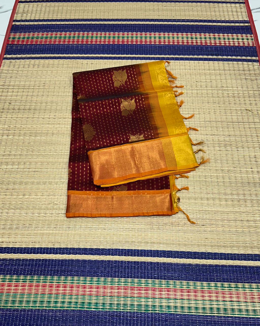 Handloom silk cotton saree with buttas - MS177