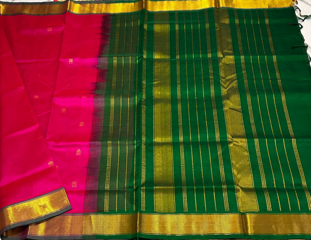 Handloom silk cotton saree with buttas - MS251