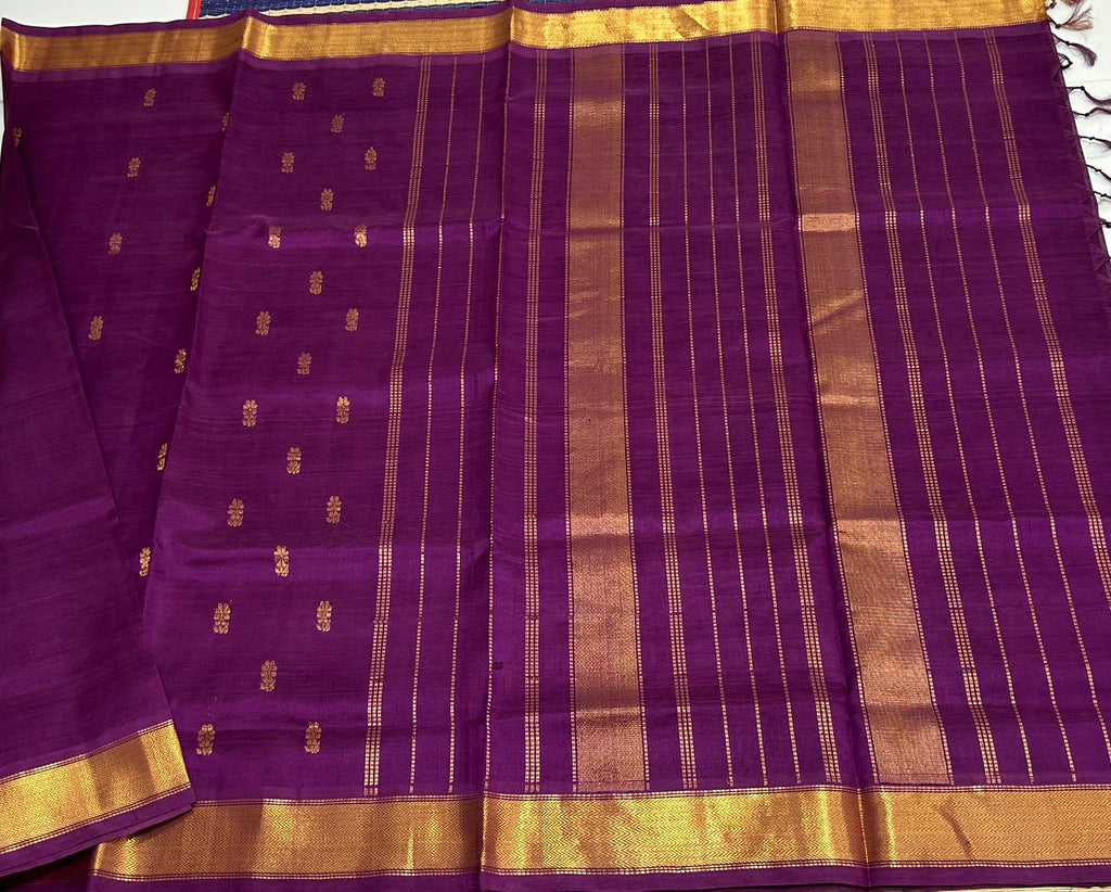 Handloom silk cotton saree with buttas - MS081