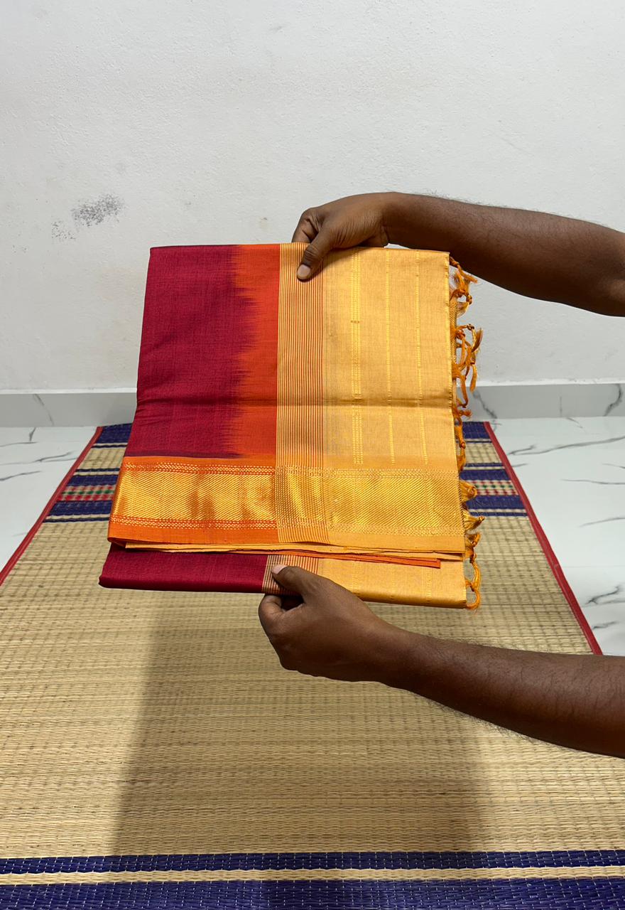 Handloom semi silk cotton saree - MS029