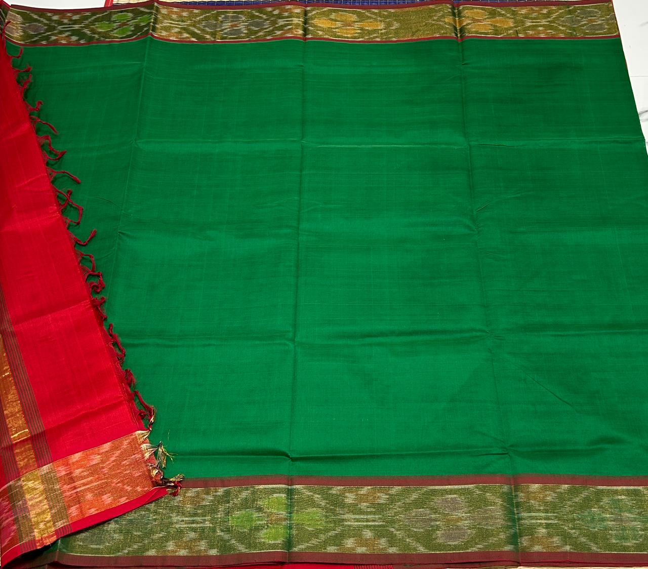 Handloom semi silk cotton saree pochampalli border - MS063